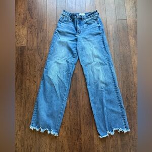 Vervet Women's Wide-Leg Jeans size 27 tummy control raw hem